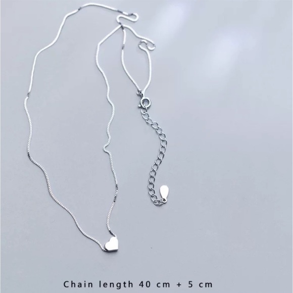 “18” NEW 925 STERLING SILVER HEART NECKLACE, NICE NECKLACE, CUTE NECKLACE - Picture 4 of 4